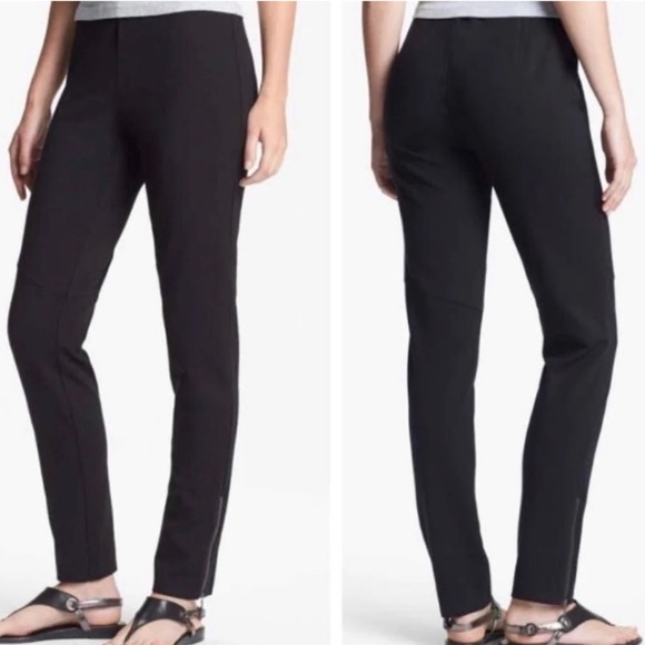 EILEEN FISHER Stretch Ponte Slim Ankle Zip Pants Black Size 1X - Picture 1 of 7